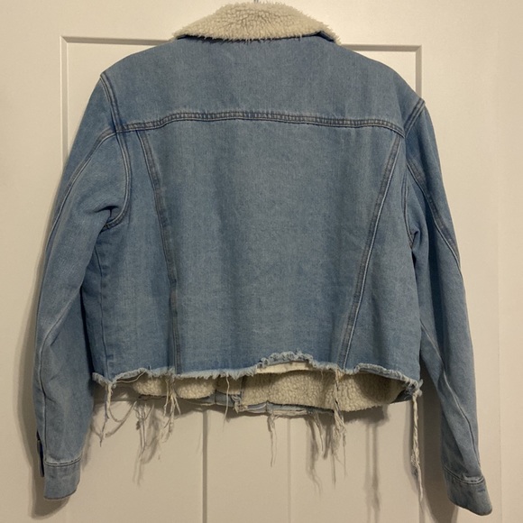 Jean Jacket Sherpa jacket by Working Title Denim XL Jean & Sherpa cropped jacket - Picture 2 of 13